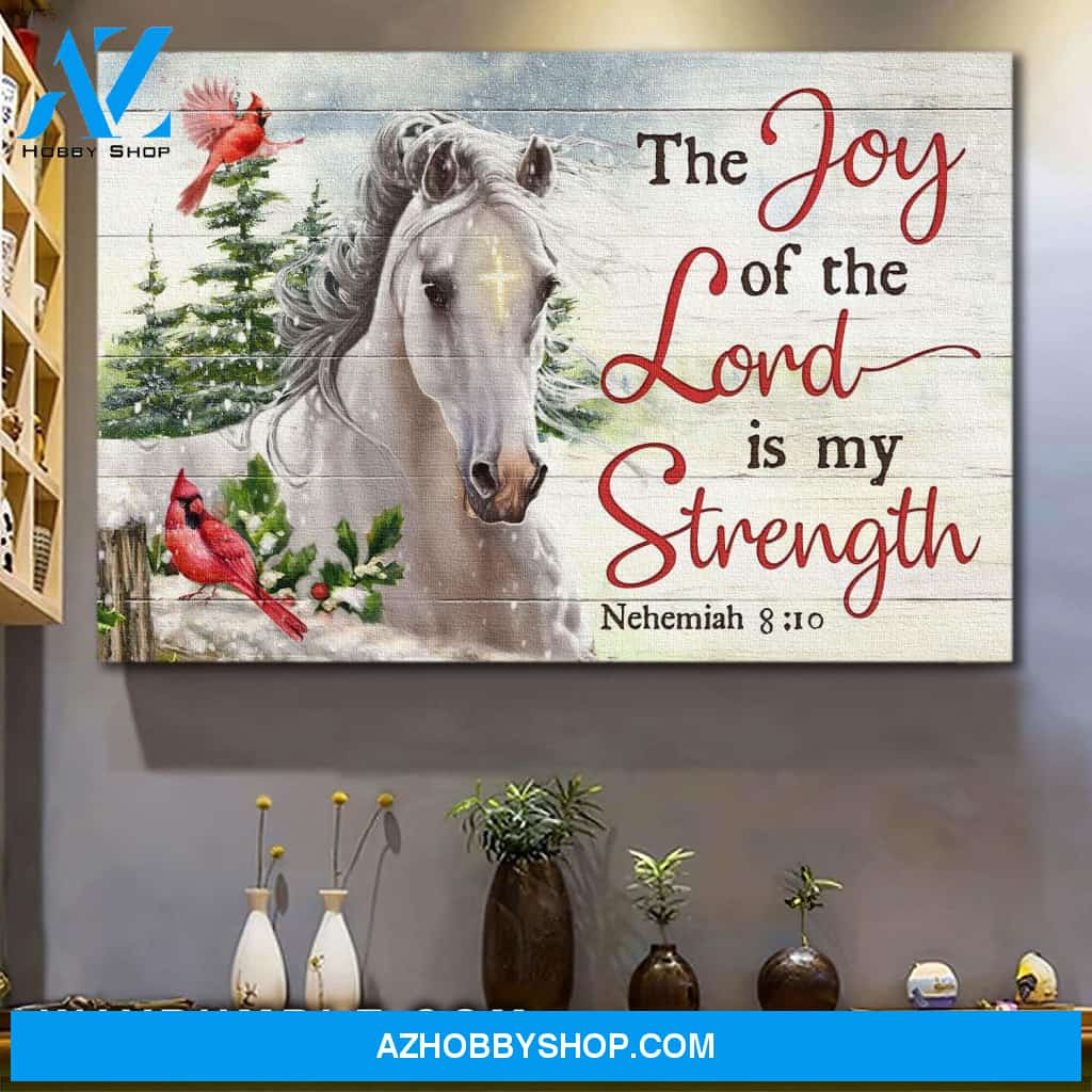 Jesus - White horse - The joy of Lord is my strength - Landscape Canvas Prints, Wall Art