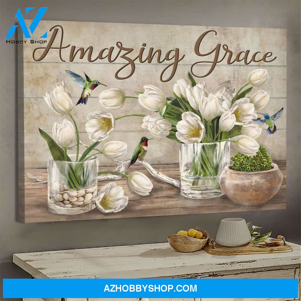 Jesus - White tulip - Amazing grace - Landscape Canvas Prints, Wall Art