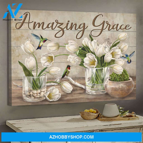 Jesus - White tulip - Amazing grace - Landscape Canvas Prints, Wall Art