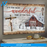 Jesus - Winter Farm - It's the most wonderful time of the year - Landscape Canvas Prints, Wall Art