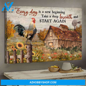 Jesus - Wonderful farm - Everyday is a new beginning - Landscape Canvas Prints, Wall Art