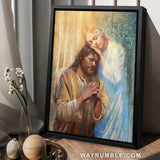 Inspirational painting, Abstract Jesus drawing, Religious gift, Beautiful woman - Jesus Portrait Canvas Prints, Christian Wall Art