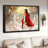 Abstract Jesus drawing, Holy spirit dove, Religious painting, God in heaven - Jesus Landscape Canvas Prints, Christian Wall Art