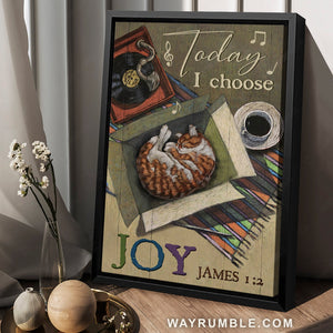 Cat painting, Sweet home, Motivational quote, Bible verse, Today I choose joy - Jesus Portrait Canvas Prints, Home Decor Wall Art