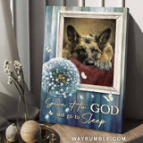 German Shepherd, Dandelion painting, Dog lover, Give it to God and go to sleep - Jesus Portrait Canvas Prints, Home Decor Wall Art