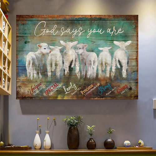 Adorable baby Lambs God says you are - Matte Canvas