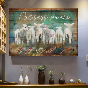 Adorable baby Lambs God says you are - Matte Canvas