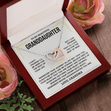 To My Granddaughter - Love Grandma - Beautiful Gift Set - Interlocking Hearts Necklace
