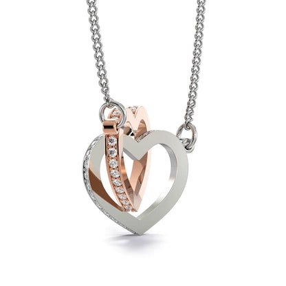 To My Granddaughter Necklace - Always Be Brave, Be Strong, Love Grandpa - Beautiful Gift Set,  InterLocking Hearts Necklace