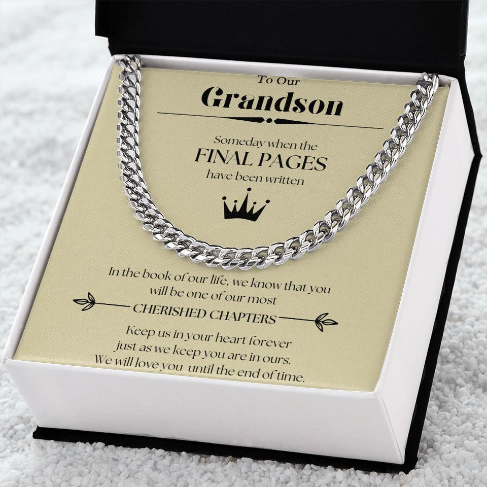 Our Journey Cuban Link Chain Gift For Men Anniversary Christmas Birthday Present For Husband Boyfriend Fiance