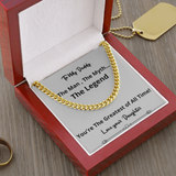 Greatest Of All Time Cuban Chain Fathers Day Birthday Gift For Men Christmas Valentines Present From Daughter