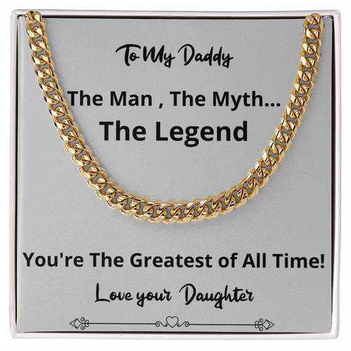 Greatest Of All Time Cuban Chain Fathers Day Birthday Gift For Men Christmas Valentines Present From Daughter