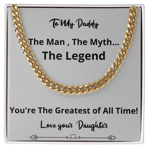 Greatest Of All Time Cuban Chain Fathers Day Birthday Gift For Men Christmas Valentines Present From Daughter