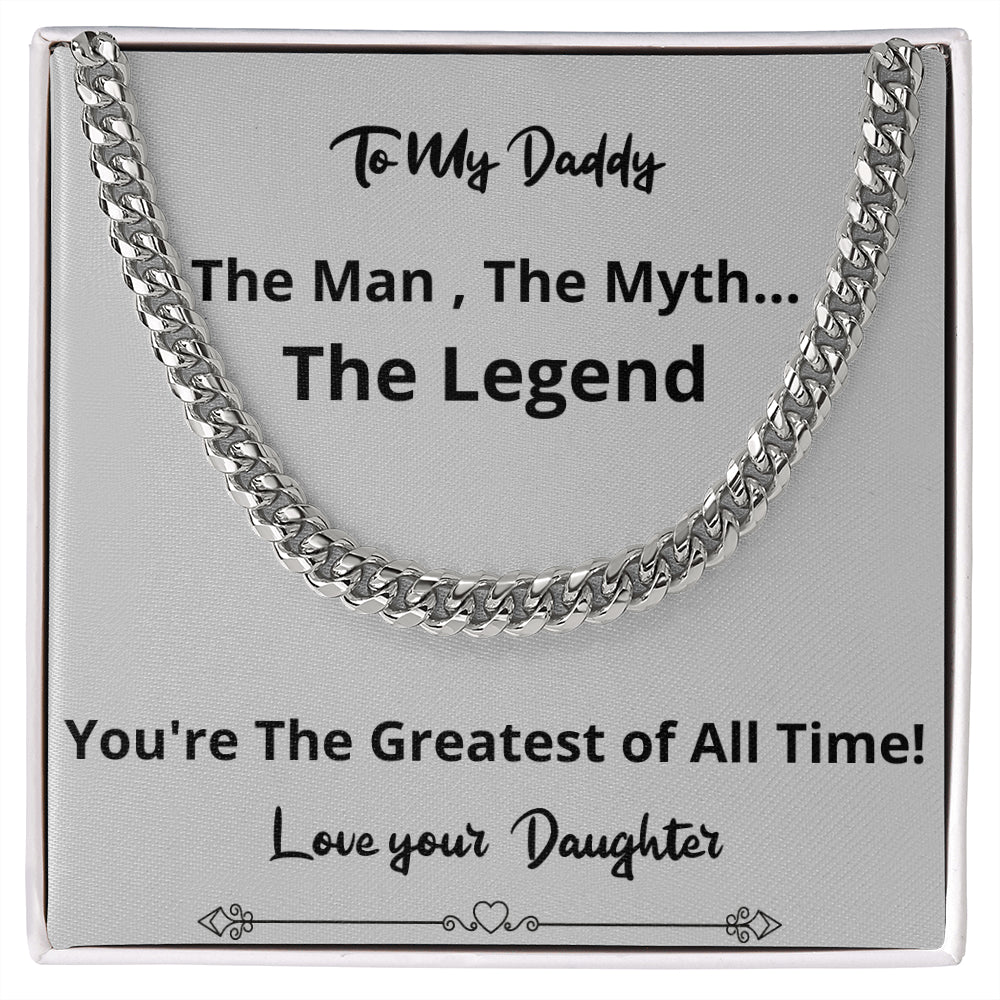 Greatest Of All Time Cuban Chain Fathers Day Birthday Gift For Men Christmas Valentines Present From Daughter