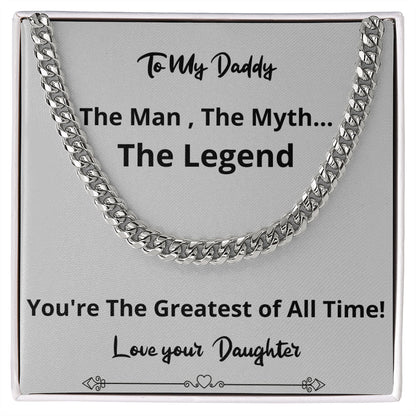 Greatest Of All Time Cuban Chain Fathers Day Birthday Gift For Men Christmas Valentines Present From Daughter