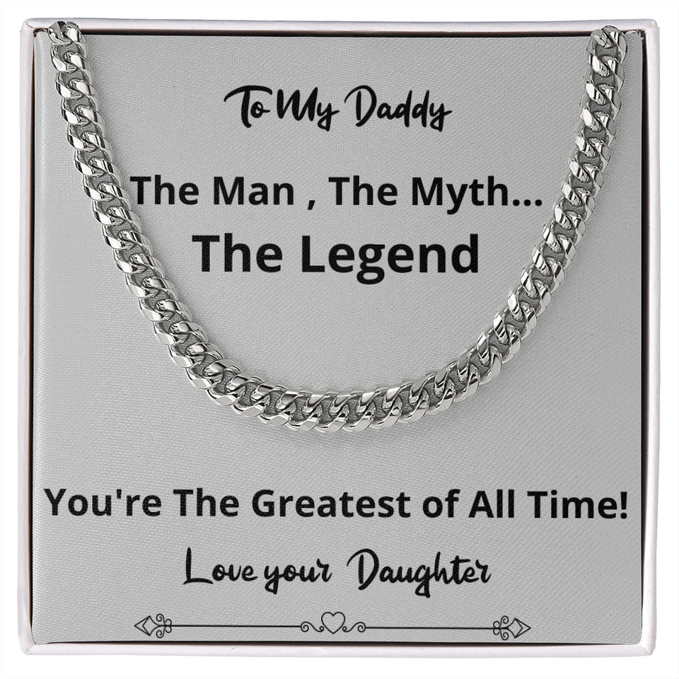 Greatest Of All Time Cuban Chain Fathers Day Birthday Gift For Men Christmas Valentines Present From Daughter