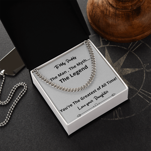 Greatest Of All Time Cuban Chain Fathers Day Birthday Gift For Men Christmas Valentines Present From Daughter