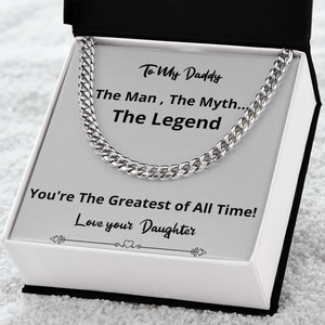 Greatest Of All Time Cuban Chain Fathers Day Birthday Gift For Men Christmas Valentines Present From Daughter
