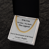 Greatest Of All Time Cuban Chain Fathers Day Birthday Gift For Men Christmas Valentines Present From Daughter