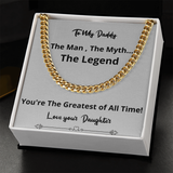 Greatest Of All Time Cuban Chain Fathers Day Birthday Gift For Men Christmas Valentines Present From Daughter
