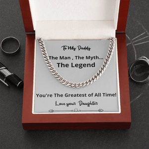 Greatest Of All Time Cuban Chain Fathers Day Birthday Gift For Men Christmas Valentines Present From Daughter