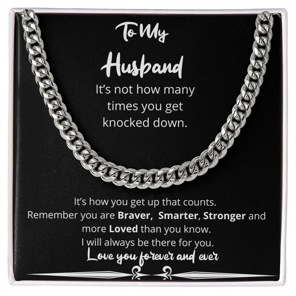 How Many Times Knocked Down Cuban Chain Gift For Husband Birthday Anniversary Christmas Present For Men