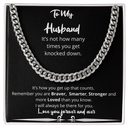 How Many Times Knocked Down Cuban Chain Gift For Husband Birthday Anniversary Christmas Present For Men