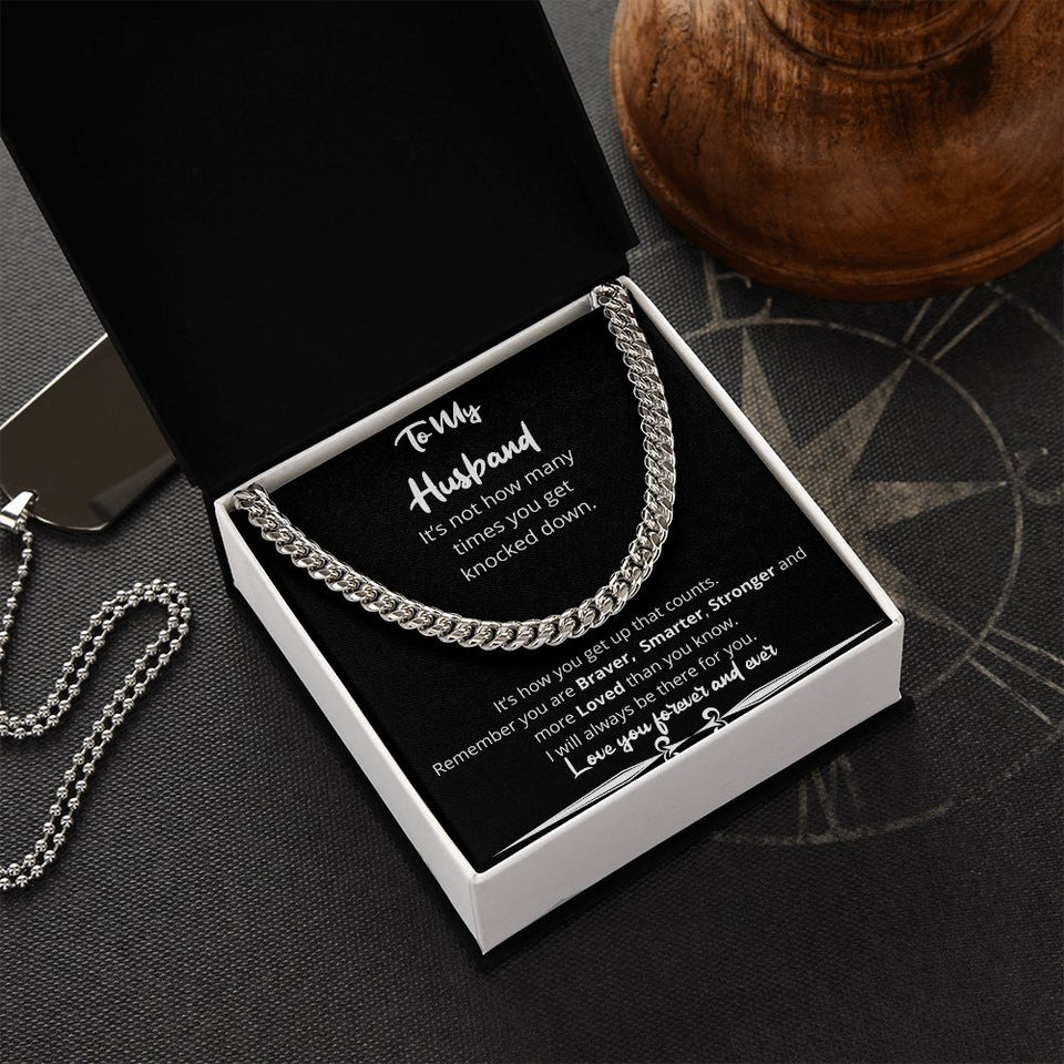 How Many Times Knocked Down Cuban Chain Gift For Husband Birthday Anniversary Christmas Present For Men