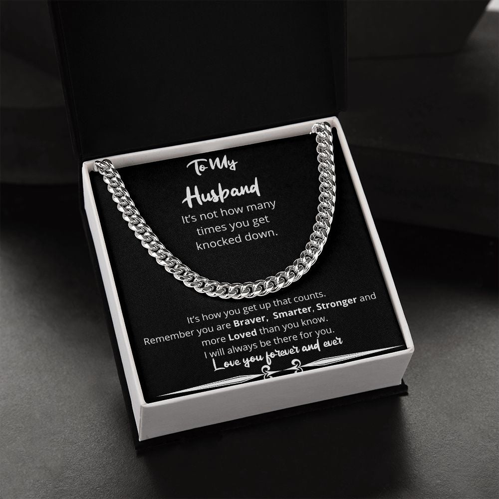 How Many Times Knocked Down Cuban Chain Gift For Husband Birthday Anniversary Christmas Present For Men