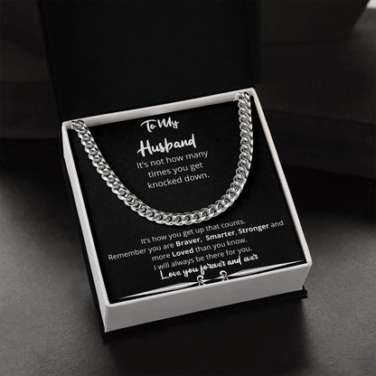 How Many Times Knocked Down Cuban Chain Gift For Husband Birthday Anniversary Christmas Present For Men