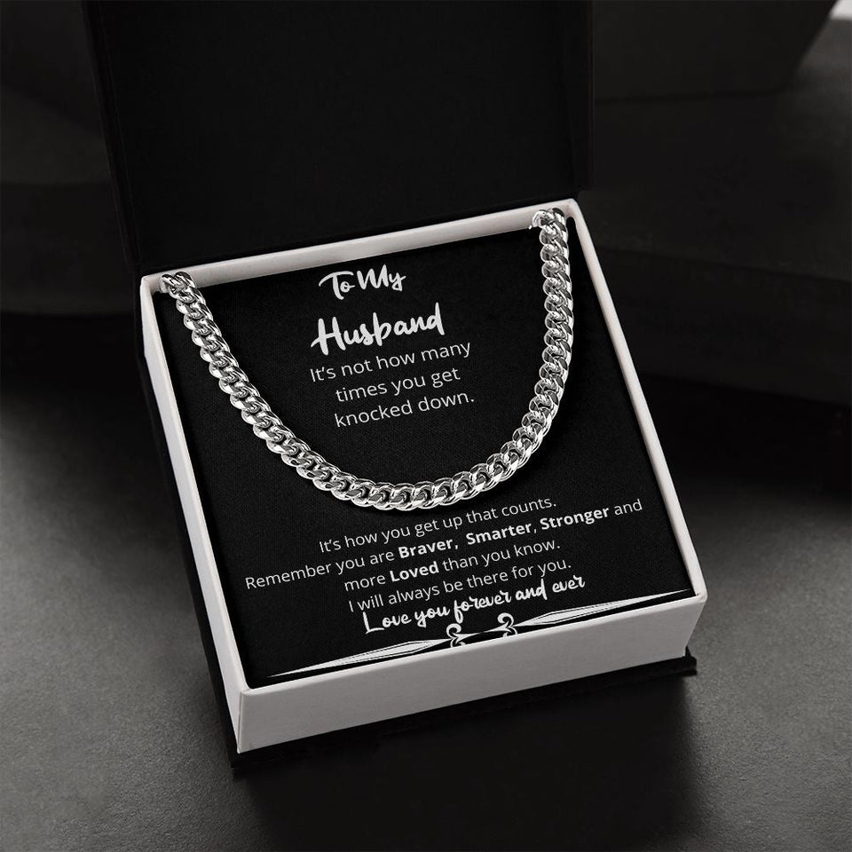 How Many Times Knocked Down Cuban Chain Gift For Husband Birthday Anniversary Christmas Present For Men