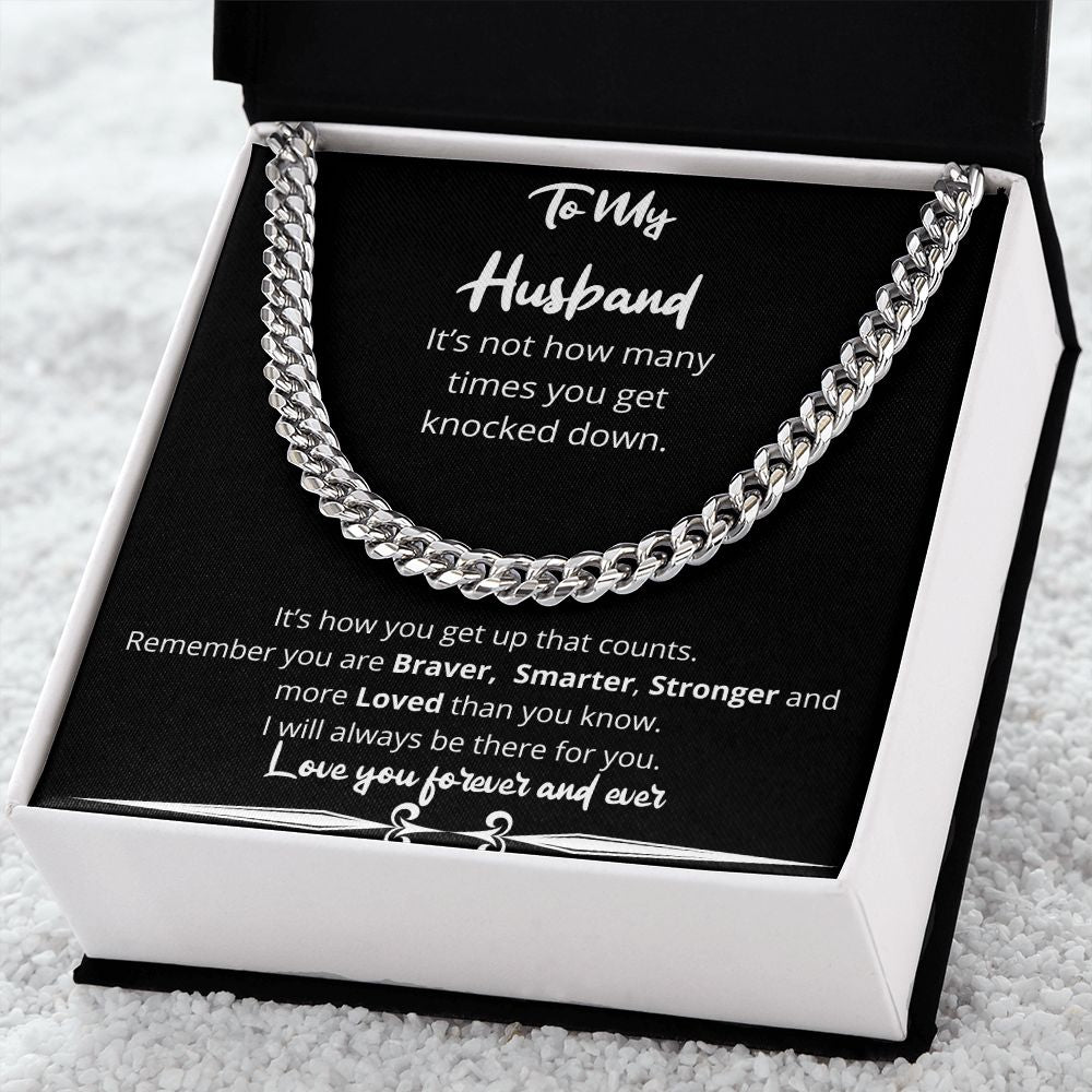 How Many Times Knocked Down Cuban Chain Gift For Husband Birthday Anniversary Christmas Present For Men