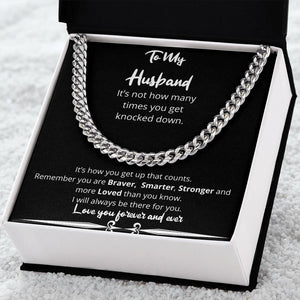 How Many Times Knocked Down Cuban Chain Gift For Husband Birthday Anniversary Christmas Present For Men