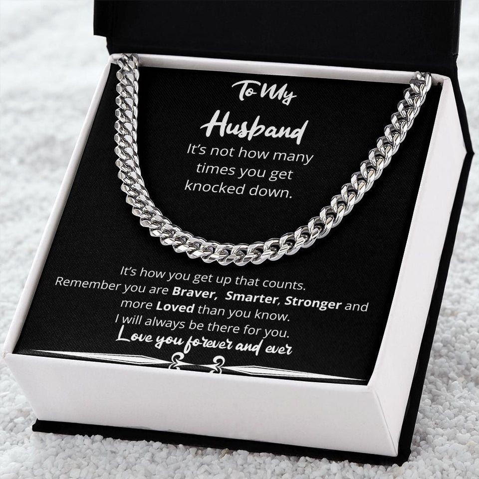 How Many Times Knocked Down Cuban Chain Gift For Husband Birthday Anniversary Christmas Present For Men