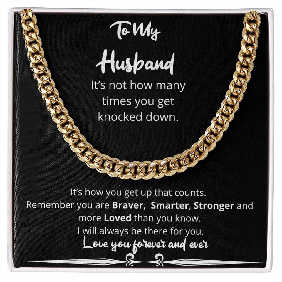 How Many Times Knocked Down Cuban Chain Gift For Husband Birthday Anniversary Christmas Present For Men