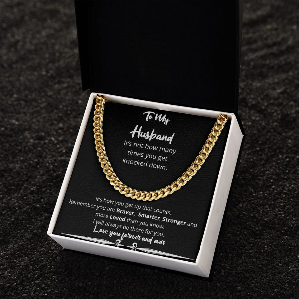 How Many Times Knocked Down Cuban Chain Gift For Husband Birthday Anniversary Christmas Present For Men
