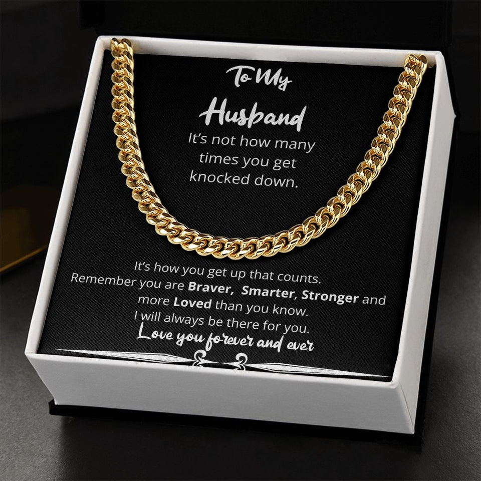 How Many Times Knocked Down Cuban Chain Gift For Husband Birthday Anniversary Christmas Present For Men