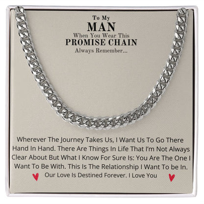 Our Journey Cuban Link Chain Gift For Men Anniversary Christmas Birthday Present For Husband Boyfriend Fiance