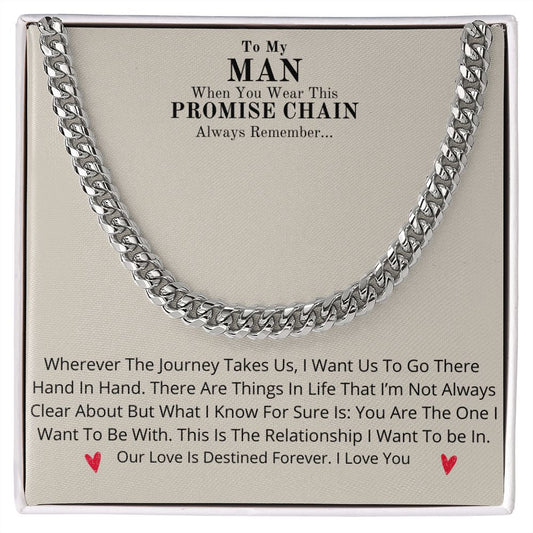 Our Journey Cuban Link Chain Gift For Men Anniversary Christmas Birthday Present For Husband Boyfriend Fiance