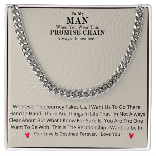 Our Journey Cuban Link Chain Gift For Men Anniversary Christmas Birthday Present For Husband Boyfriend Fiance