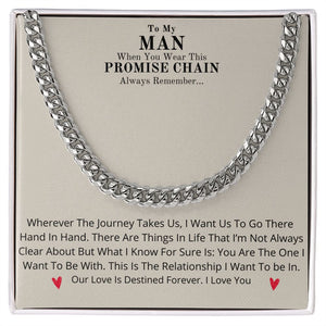 Our Journey Cuban Link Chain Gift For Men Anniversary Christmas Birthday Present For Husband Boyfriend Fiance