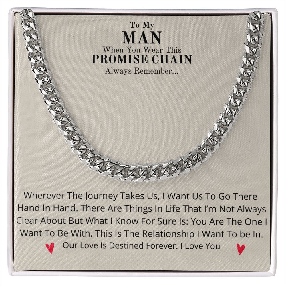 Our Journey Cuban Link Chain Gift For Men Anniversary Christmas Birthday Present For Husband Boyfriend Fiance