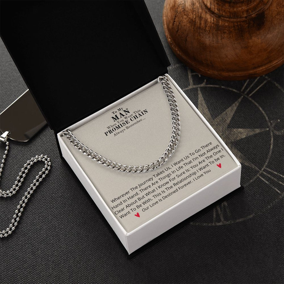 Our Journey Cuban Link Chain Gift For Men Anniversary Christmas Birthday Present For Husband Boyfriend Fiance