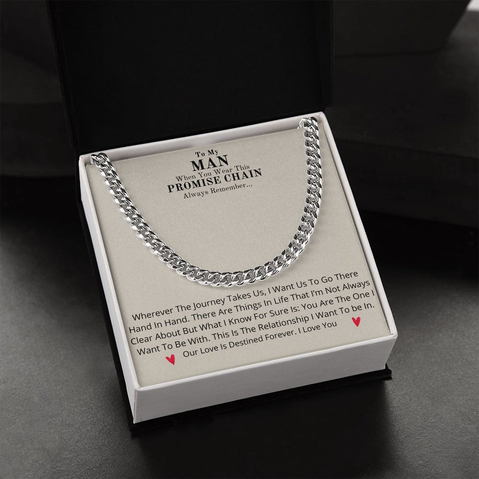 Our Journey Cuban Link Chain Gift For Men Anniversary Christmas Birthday Present For Husband Boyfriend Fiance