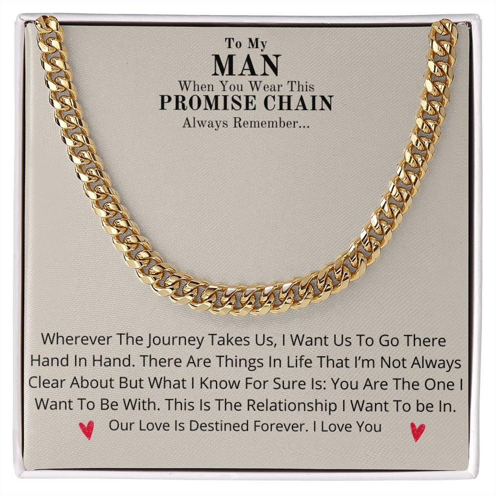 Our Journey Cuban Link Chain Gift For Men Anniversary Christmas Birthday Present For Husband Boyfriend Fiance