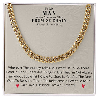 Our Journey Cuban Link Chain Gift For Men Anniversary Christmas Birthday Present For Husband Boyfriend Fiance