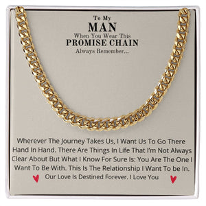 Our Journey Cuban Link Chain Gift For Men Anniversary Christmas Birthday Present For Husband Boyfriend Fiance