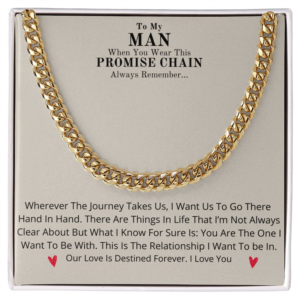 Our Journey Cuban Link Chain Gift For Men Anniversary Christmas Birthday Present For Husband Boyfriend Fiance