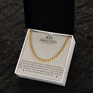 Our Journey Cuban Link Chain Gift For Men Anniversary Christmas Birthday Present For Husband Boyfriend Fiance