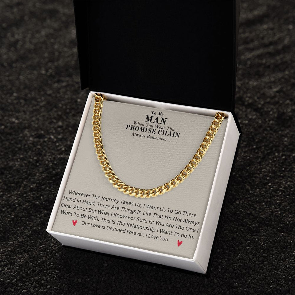 Our Journey Cuban Link Chain Gift For Men Anniversary Christmas Birthday Present For Husband Boyfriend Fiance